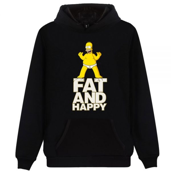 Anime The Simpsons Fat And Happy Hoodies