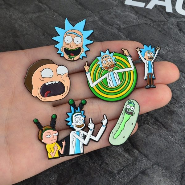 Rick and Morty Classic Cartoon Badge Buttons Brooch