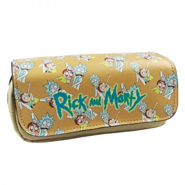 Yellow Rick And Morty Pencil Case